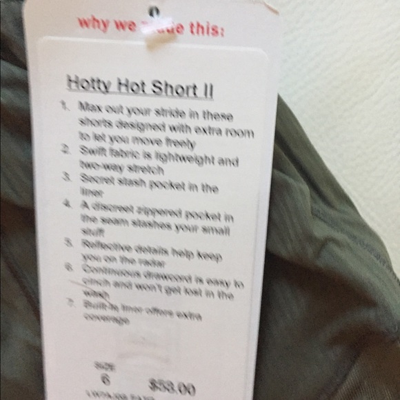 NWT FATG GREEN LULULEMON HOTTY HOT SHORT II - - 6 - Picture 2 of 5
